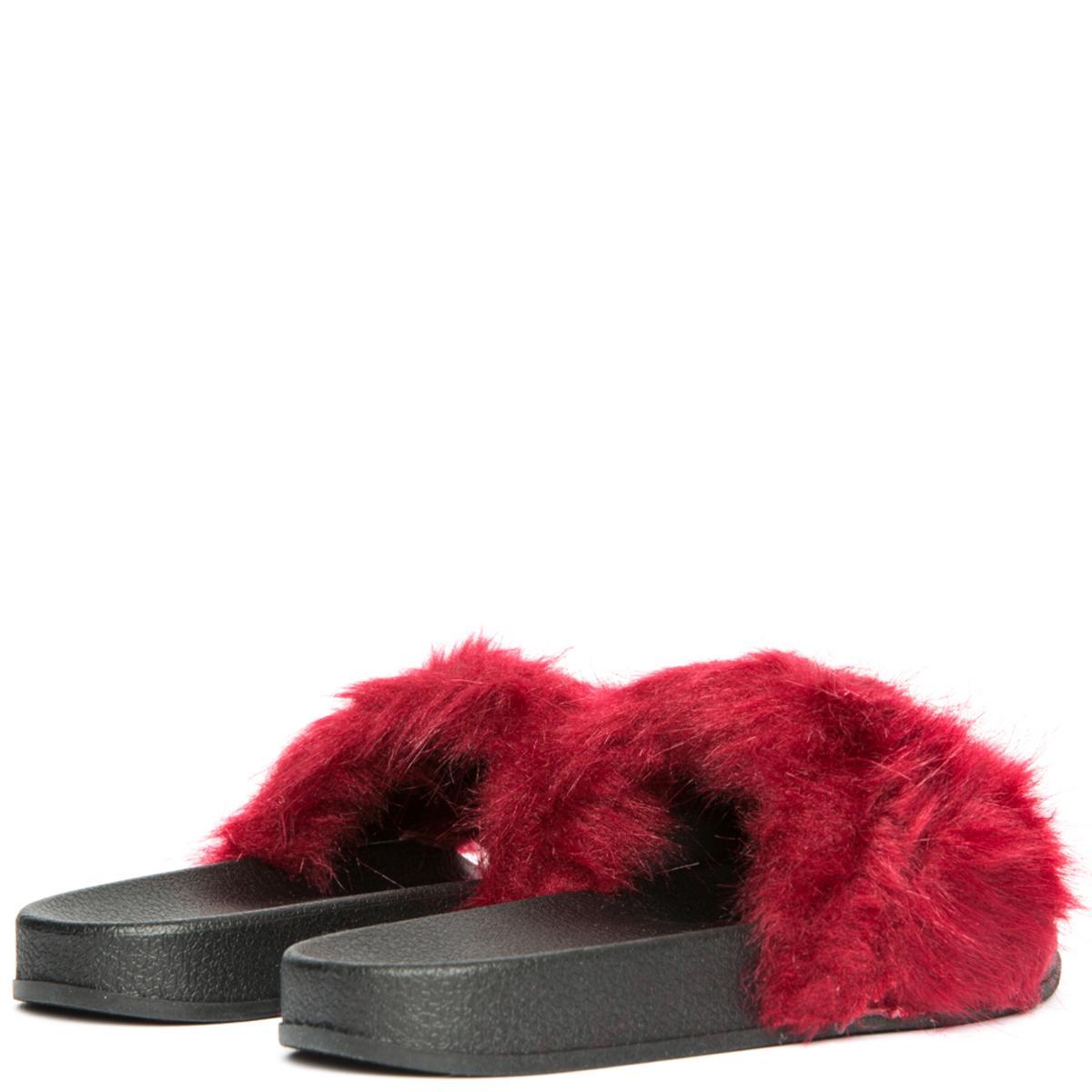 Cape Robbin Moira-5 Wine Fur Slide Wine