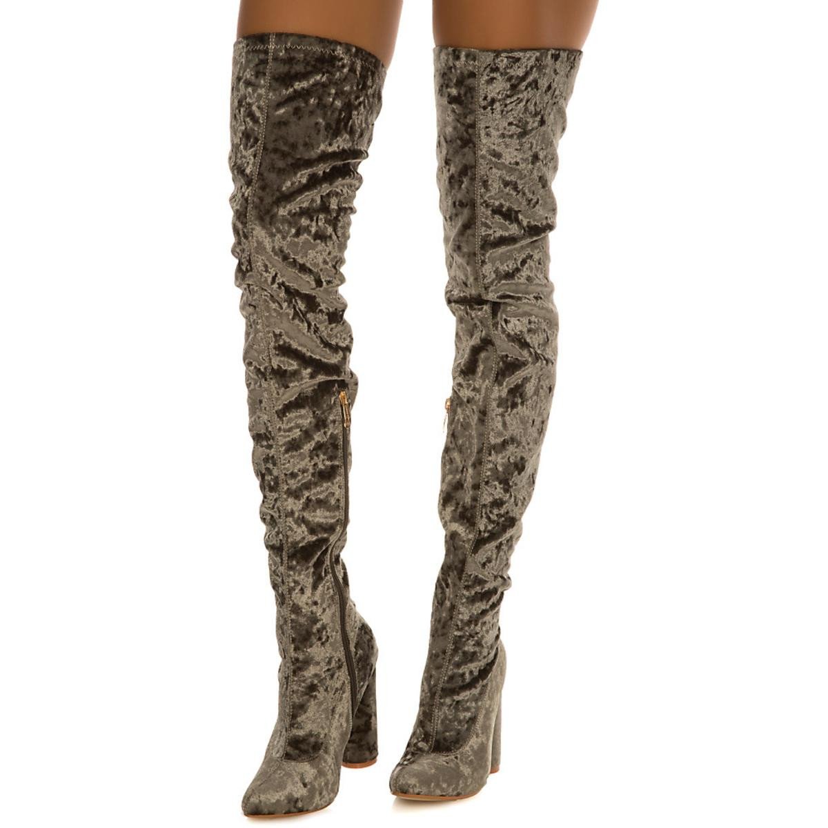 Paw-27 Thigh-High Boot Olive
