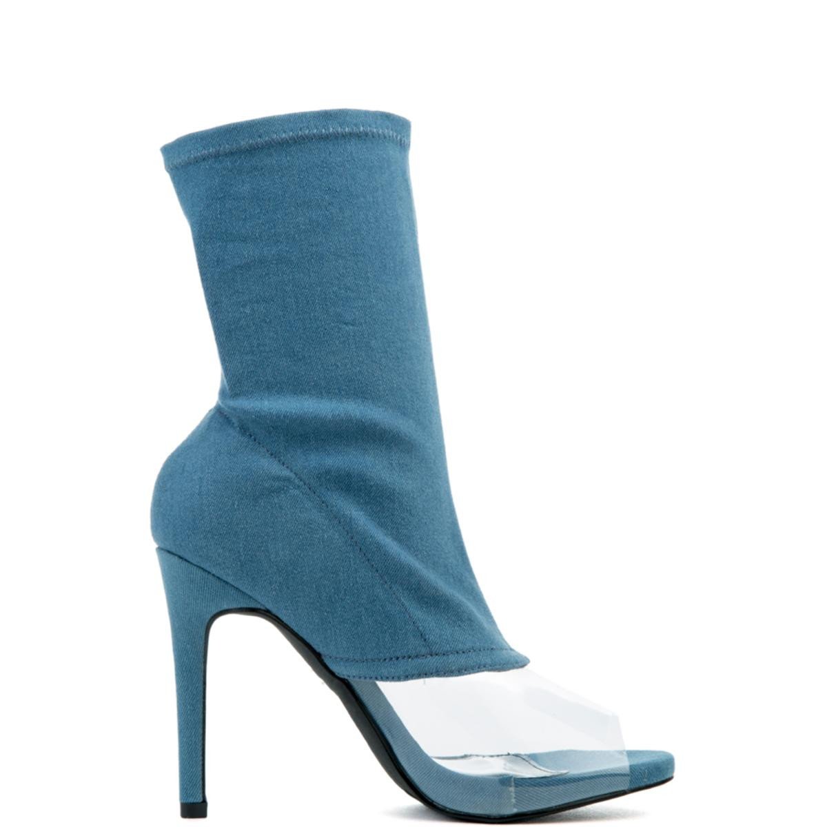 Cape Robbin Lola-18 Bootie Denim Blue