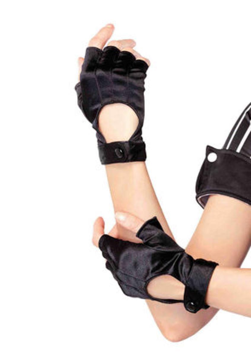Fingerless motercycle glove in BLACK