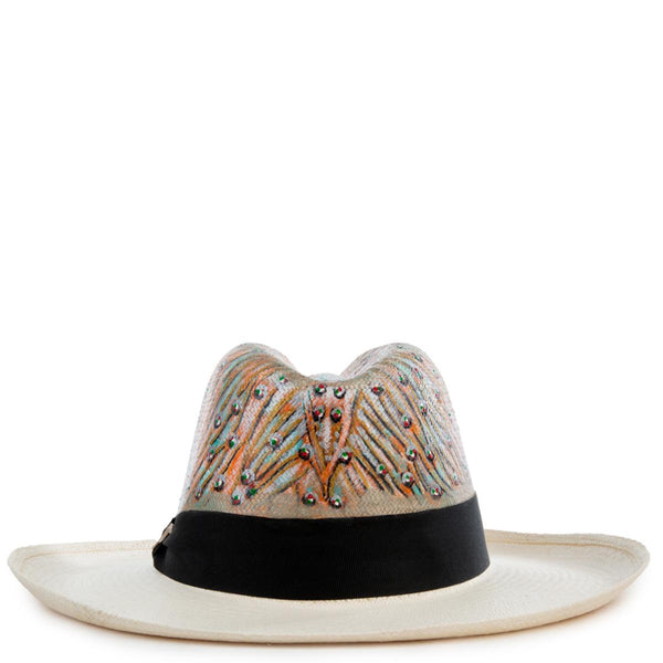Animal Print Real Panama Hat Size M