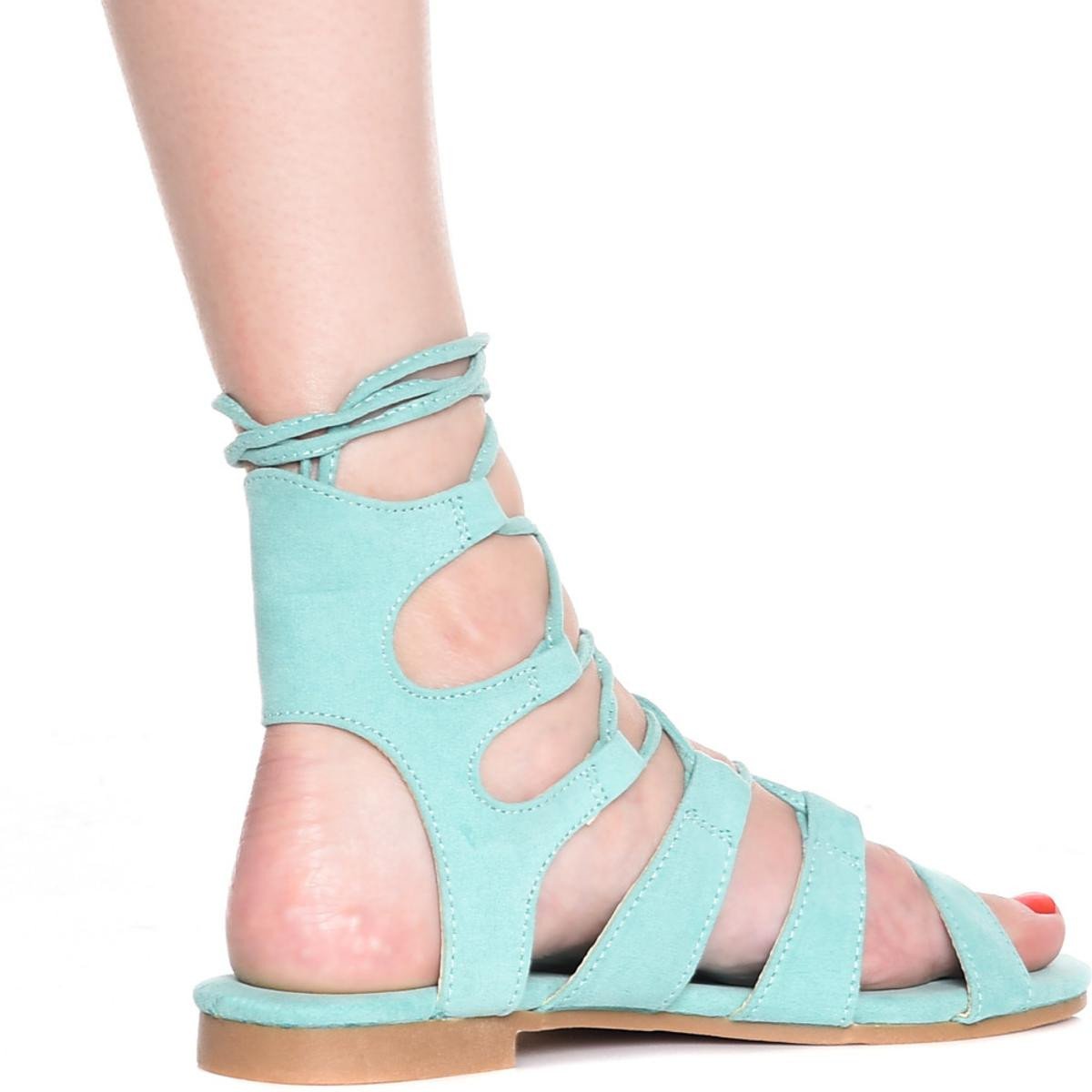 Emily-25 Lace-Up Sandal Green