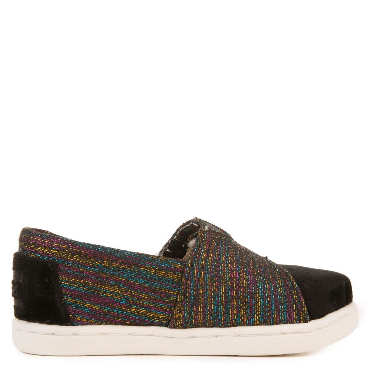 Tiny Toms: Classics Black Metallic Velvet Flats