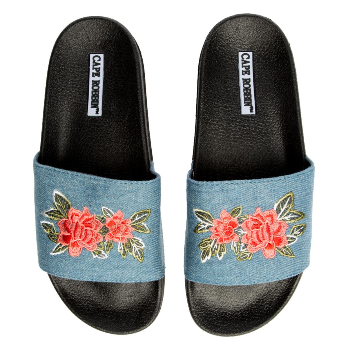 Cape Robbin Moira-59 Light Blue Slides Light Blue