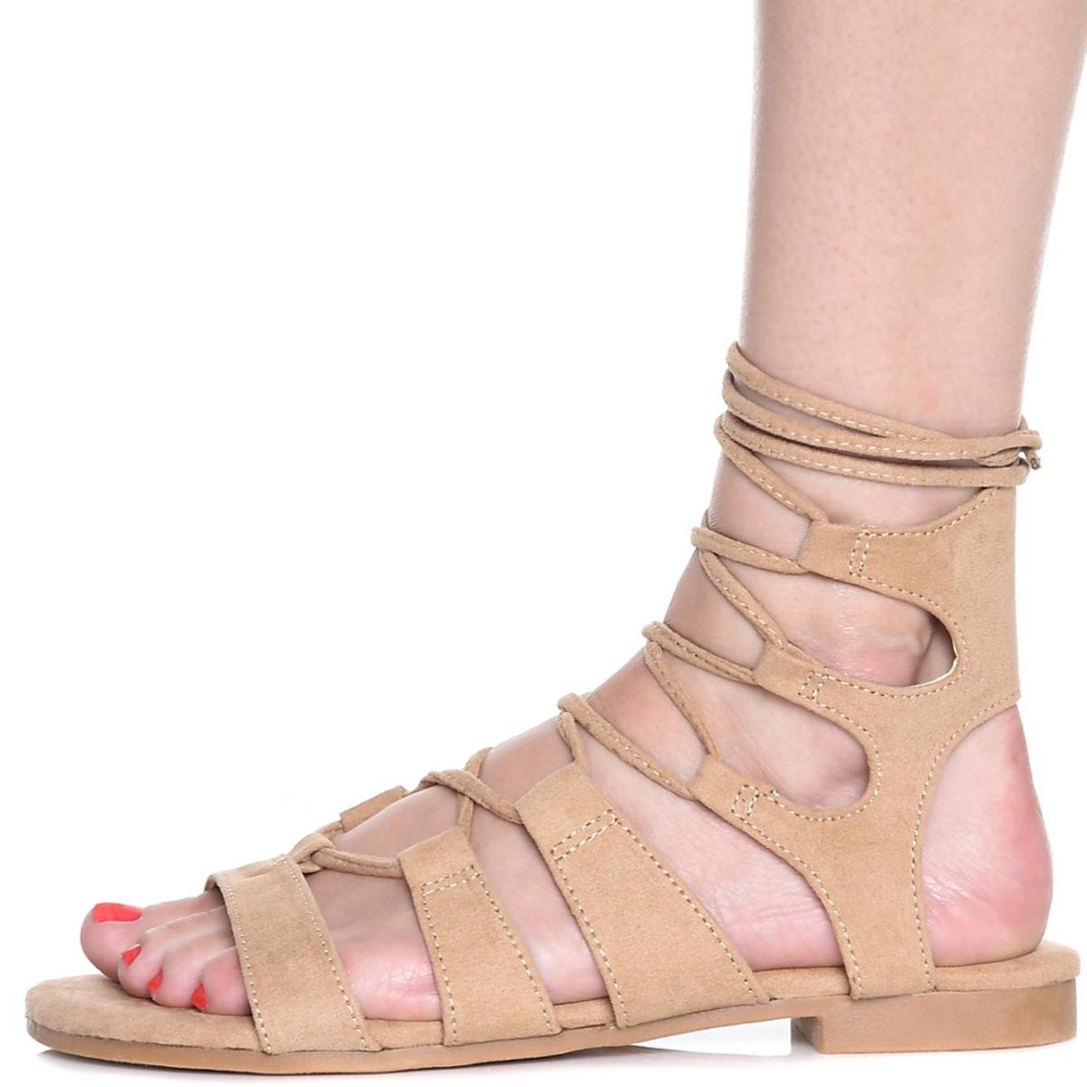 Emily-25 Lace-Up Sandal Khaki