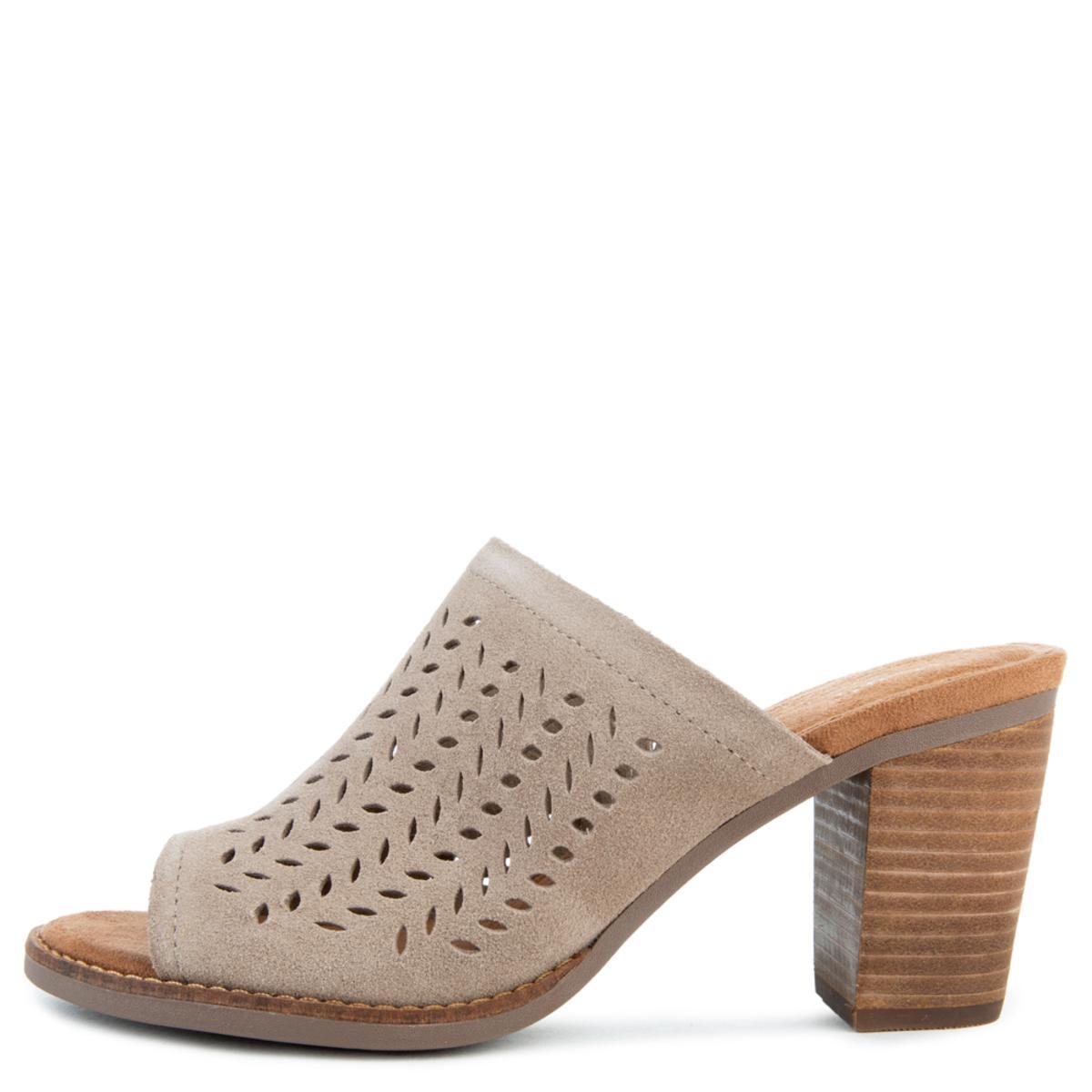 Majorca Mule Heels in Desert Taupe Suede