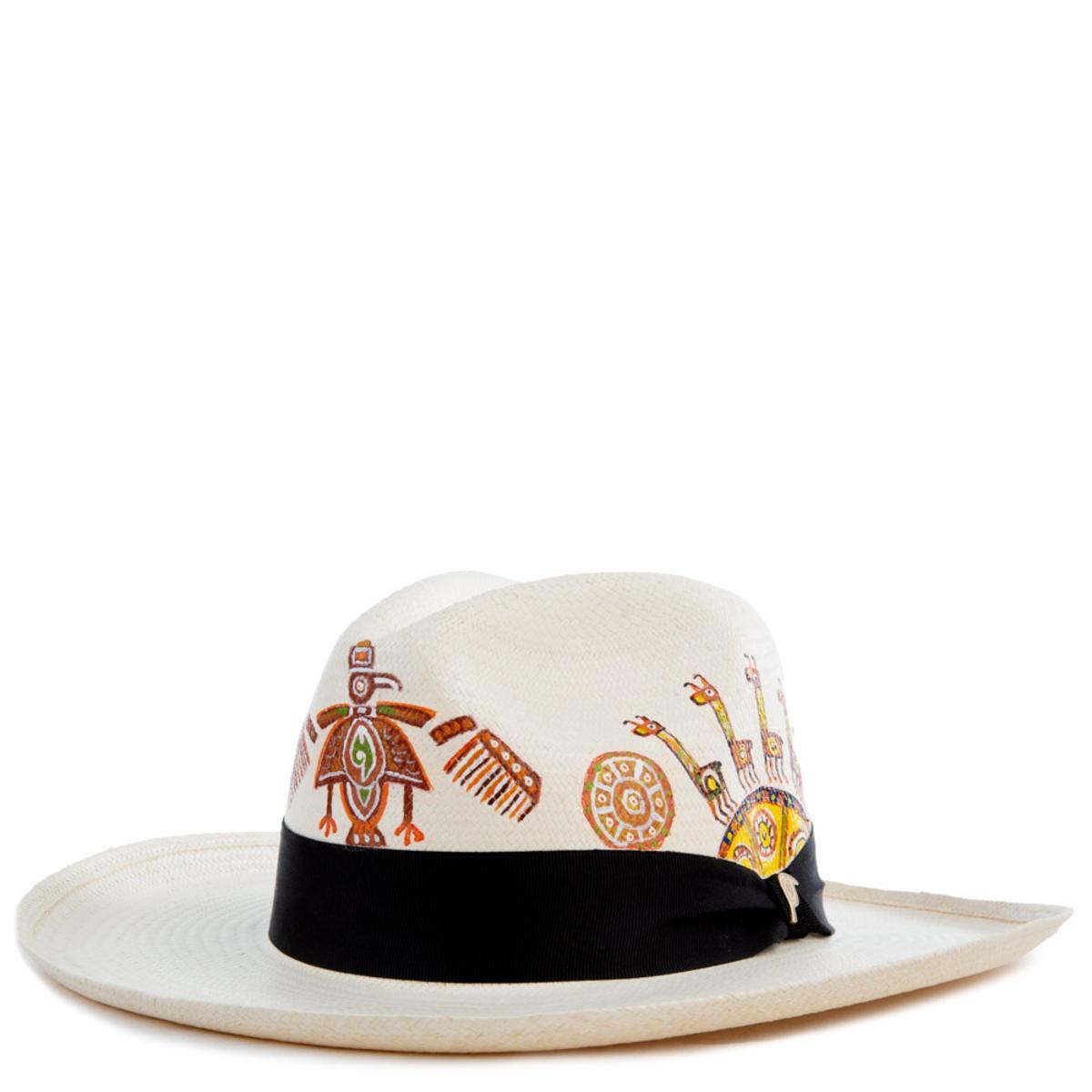 Precolombia White Panama Hat Size L