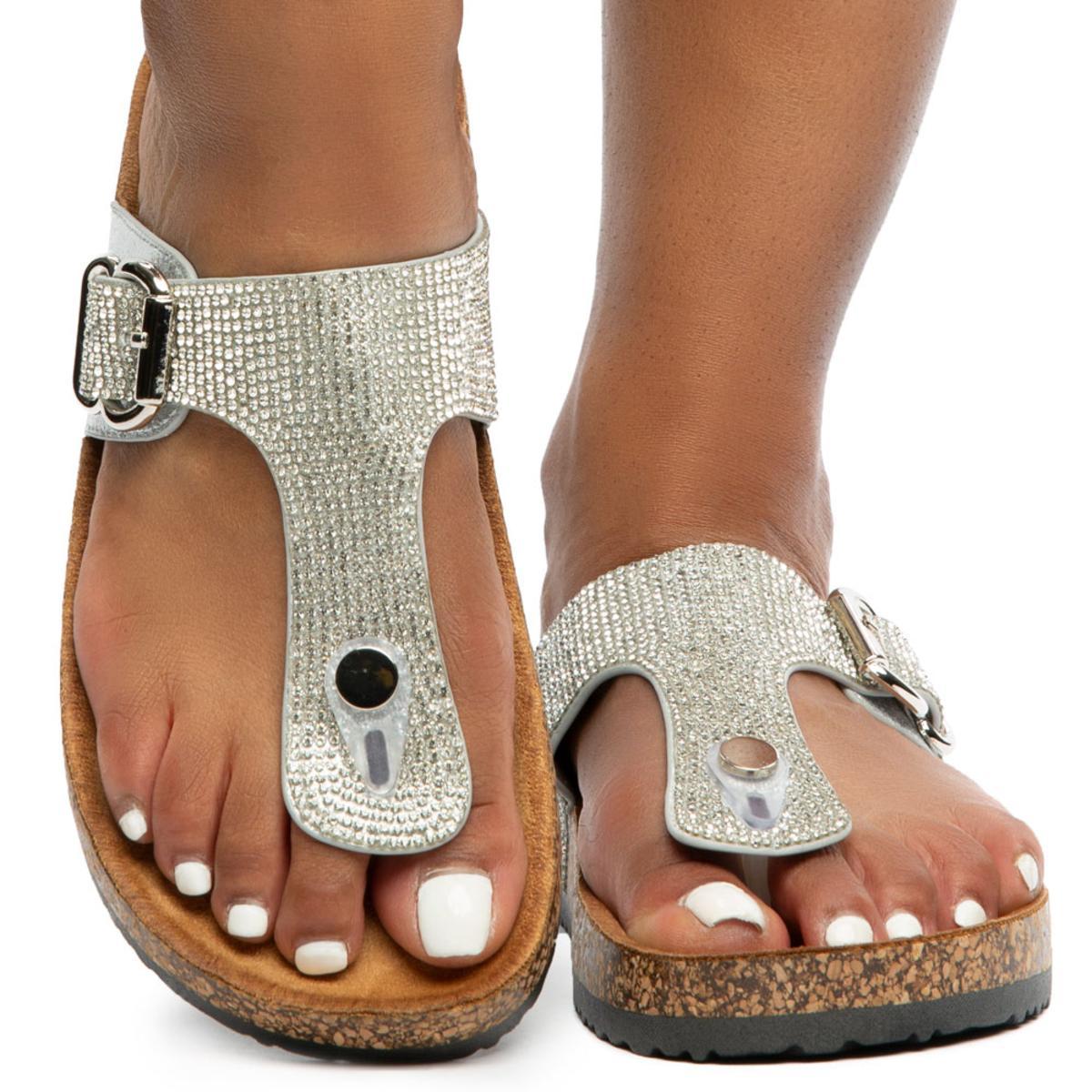 Berk-04 Rhinestone Sandals