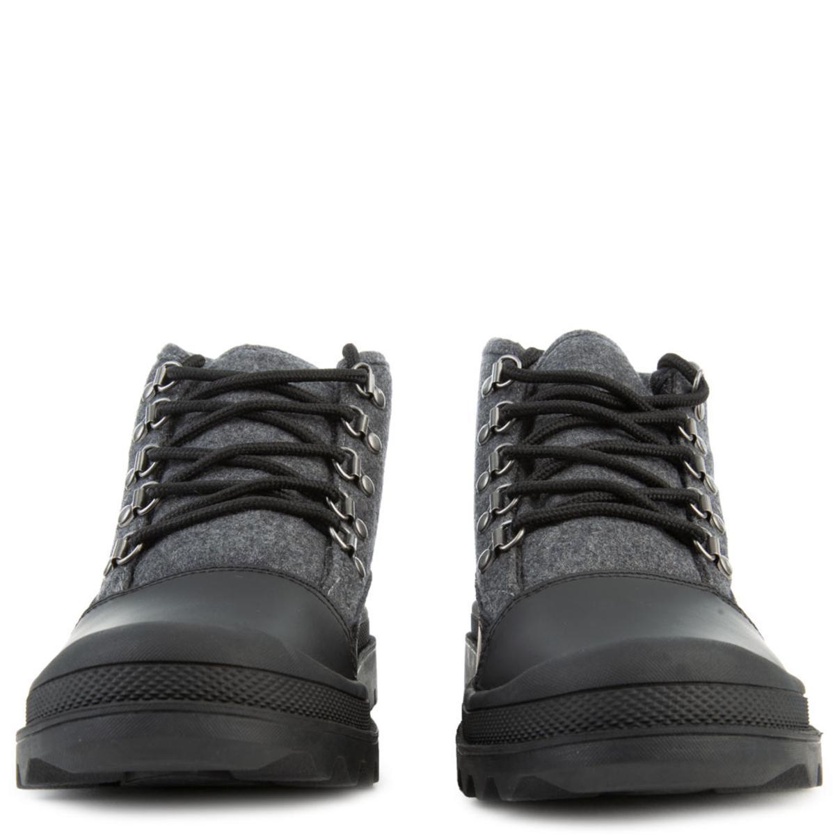 Cordova Boots in Black Wool w/ Leather
