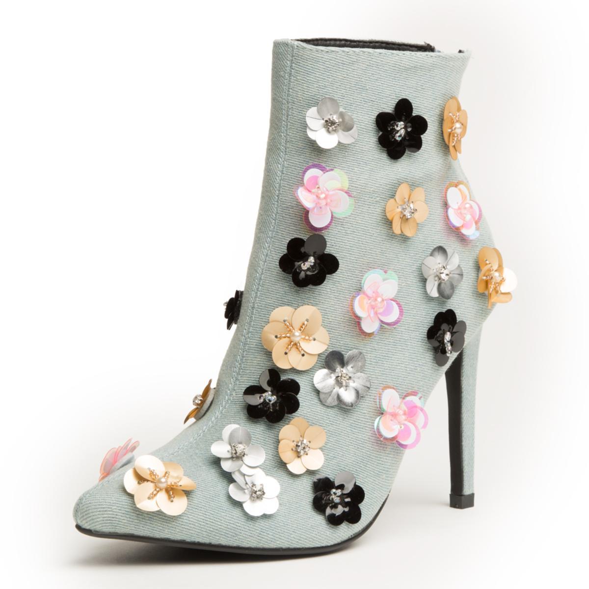 Cape Robbin Gigi-13 Denim Bootie Denim Blue