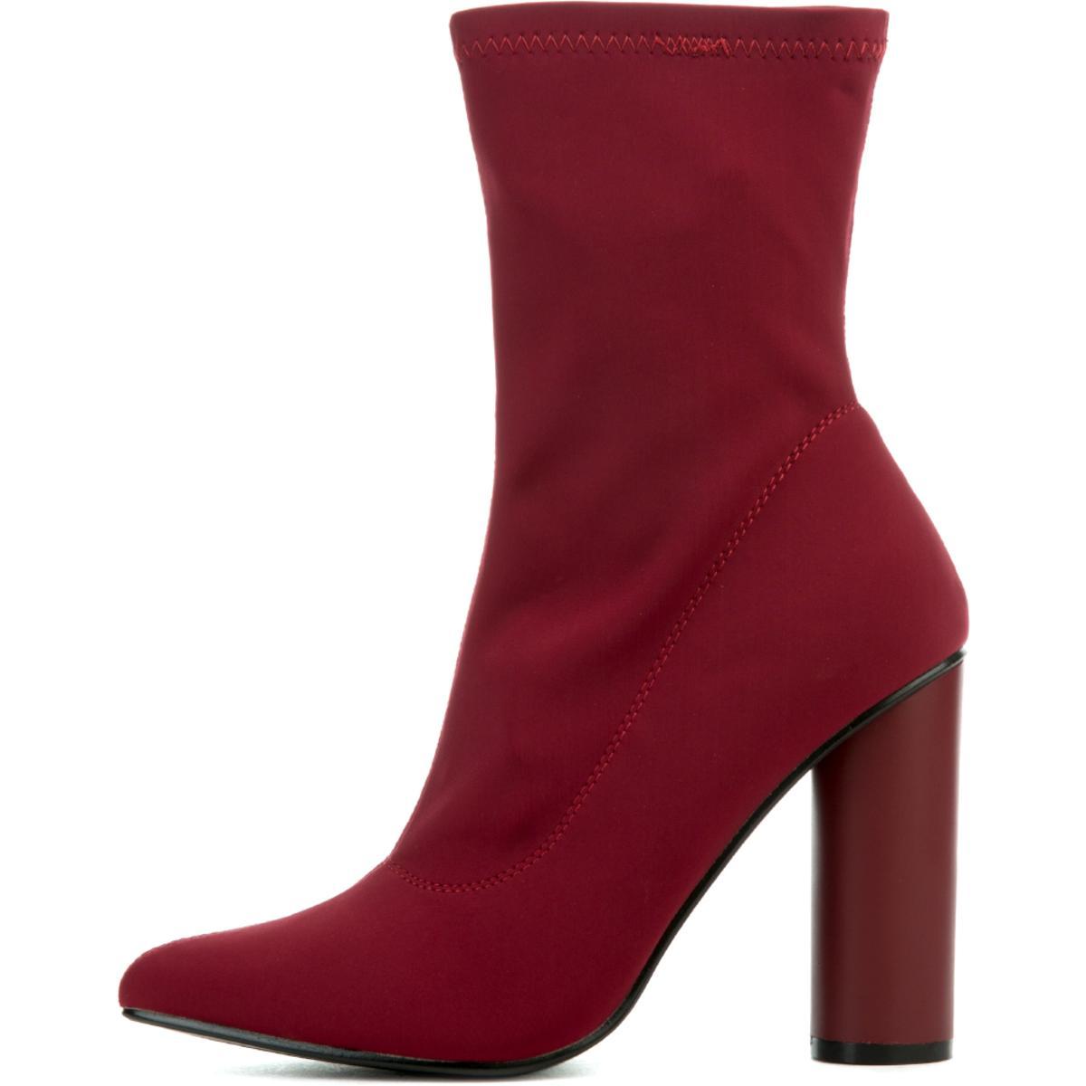 Paw-1 mid calf High Heel Boot Burgundy