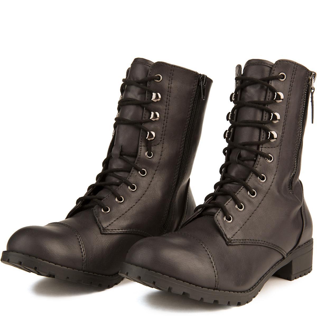 Footer-S Lace-Up Combat Boot Black