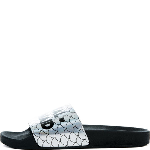 Mermaid Slides in Black and Silver BLACK/WHITE/Silver