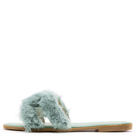 Lamy Fur Flat Sandals