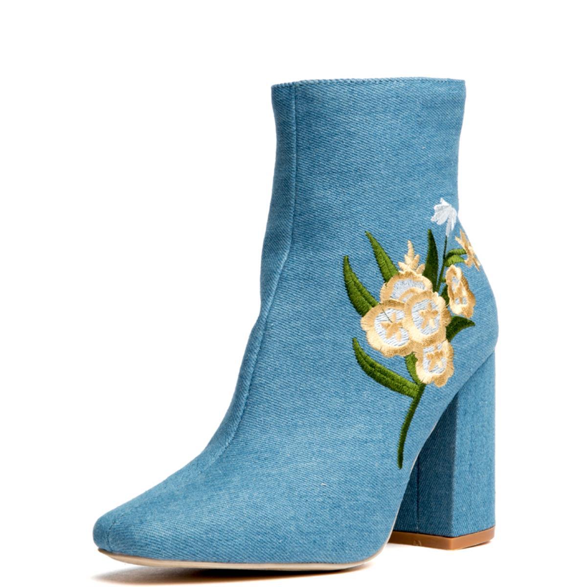 Cape Robbin Betisa-38 Denim Booties Denim blue