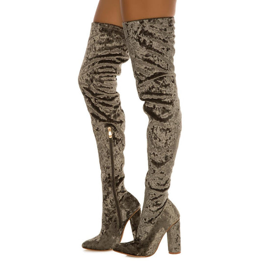 Paw-27 Thigh-High Boot Olive