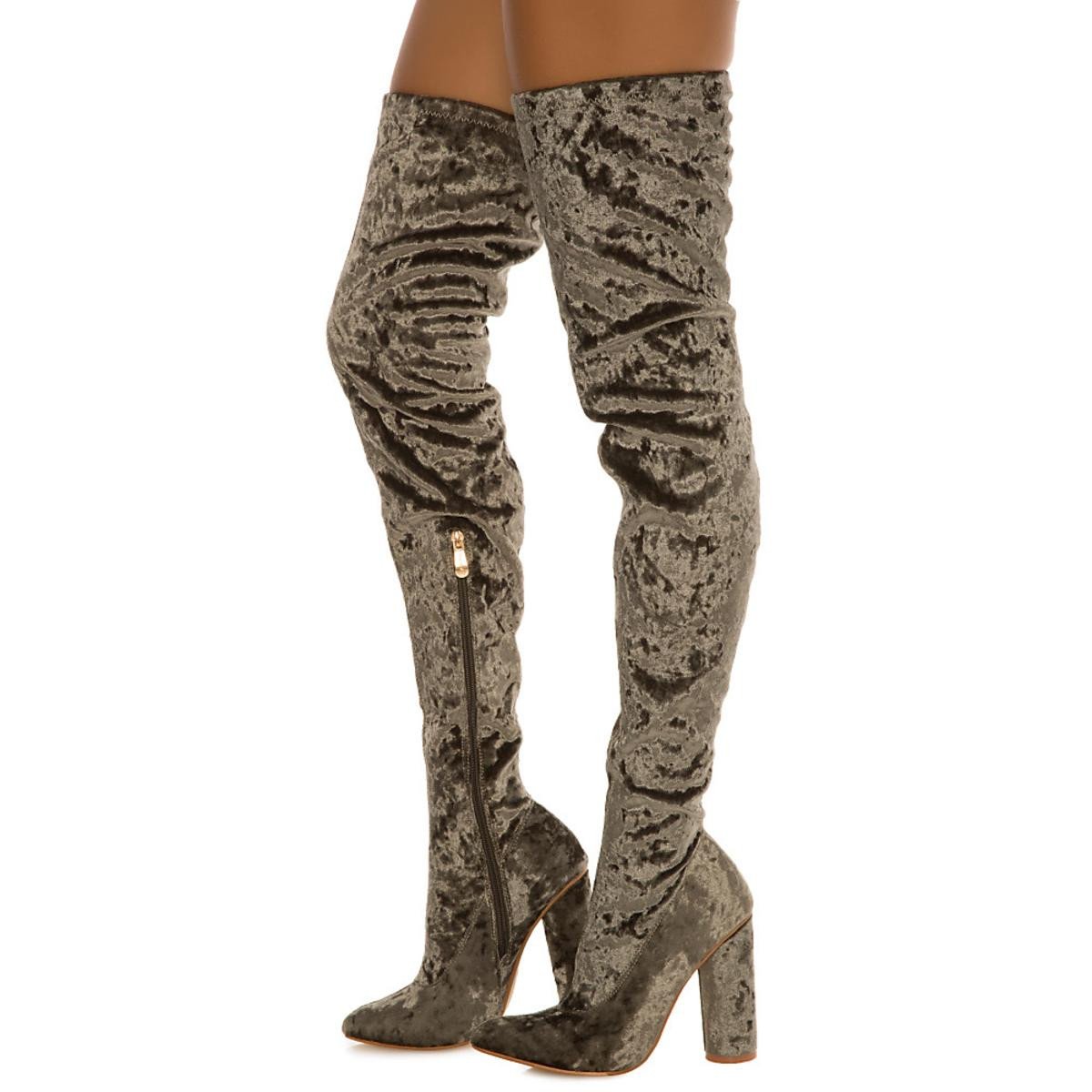 Paw-27 Thigh-High Boot Olive