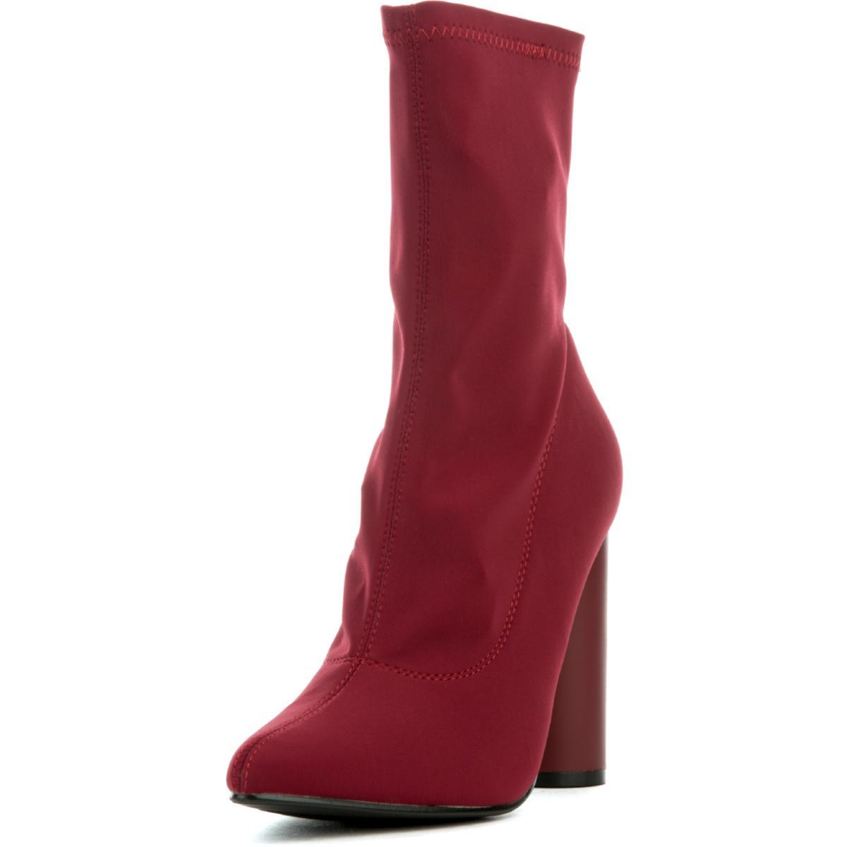 Paw-1 mid calf High Heel Boot Burgundy