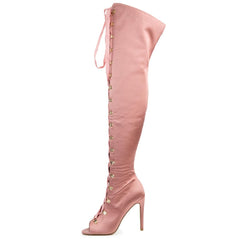 Cape Robbin Olga-26 Pink High Heel Boot Pink