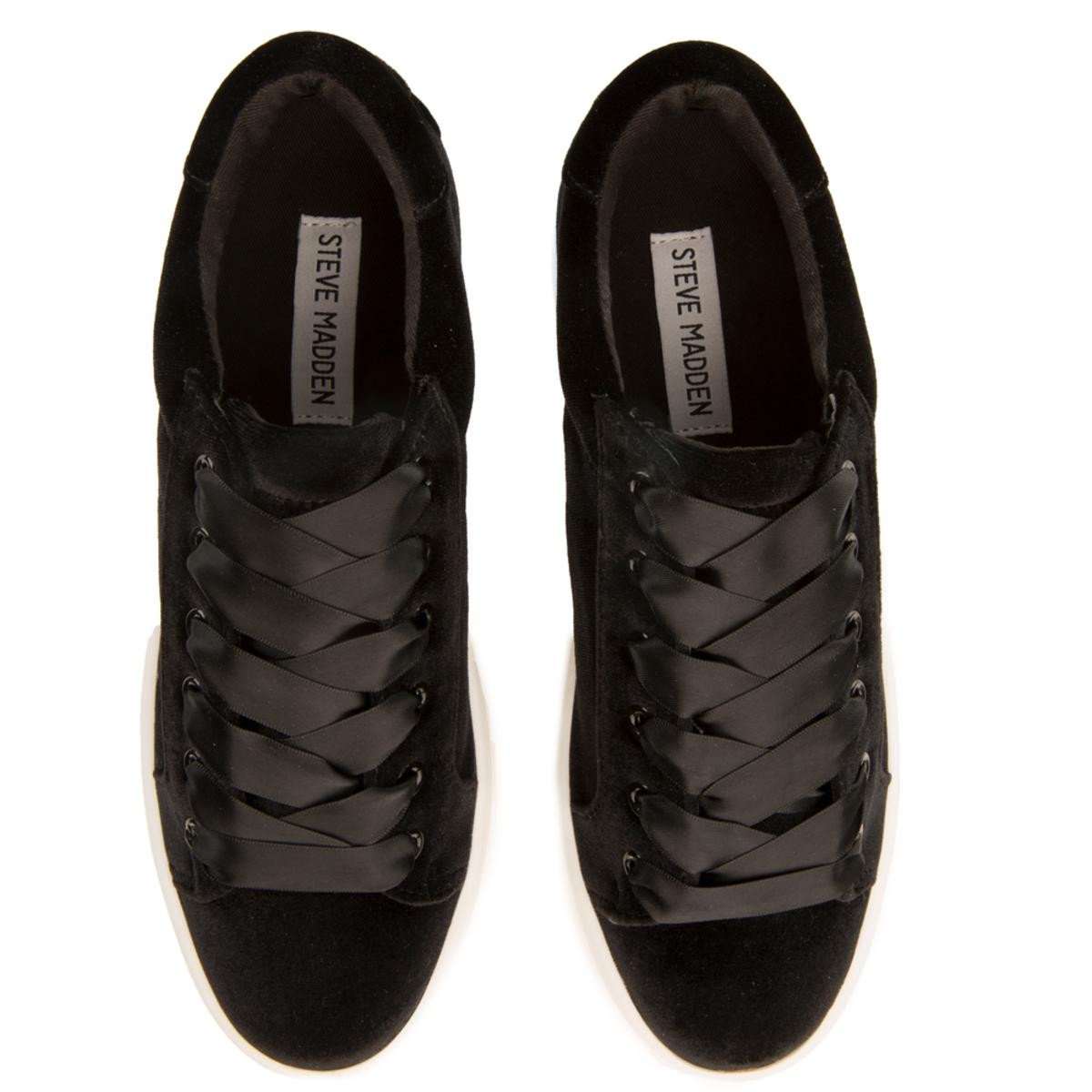 Steve Madden for Women: Bertie-V Black Platform Sneakers