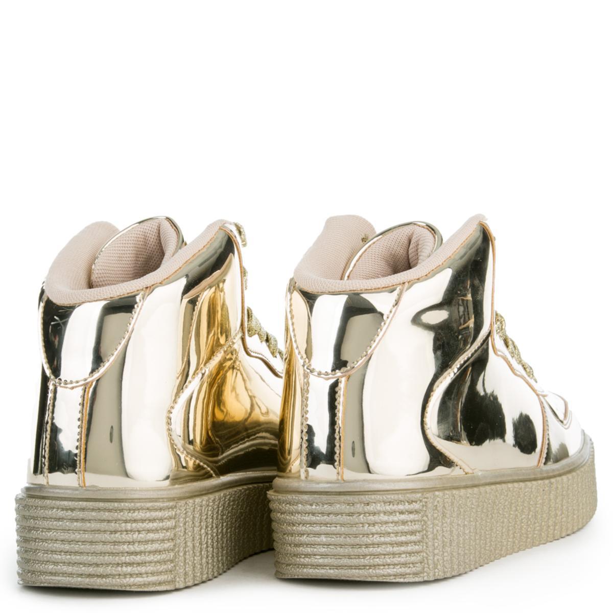 Cape Robbin Polo-5 Gold Sneakers Gold