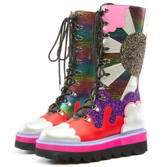 Rainbow Combat Boots