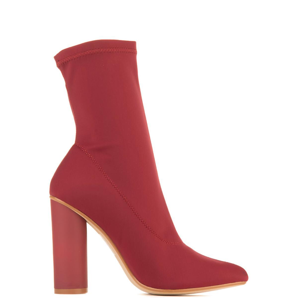 Paw-1 mid calf High Heel Boot Burgundy