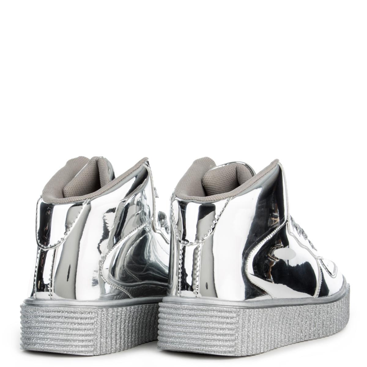 Cape Robbin Polo-5 Silver Sneakers Silver