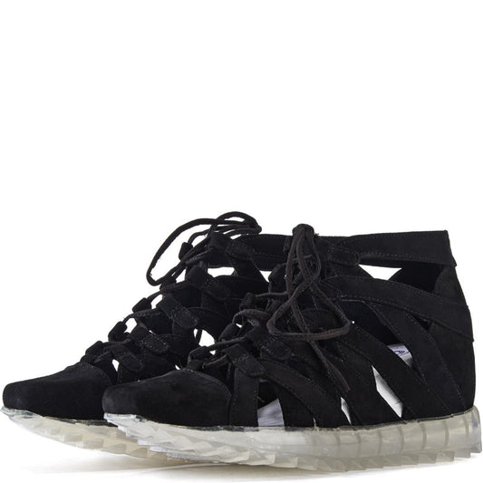 Jeffrey Campbell Appian Black Suede Sneakers BLACK