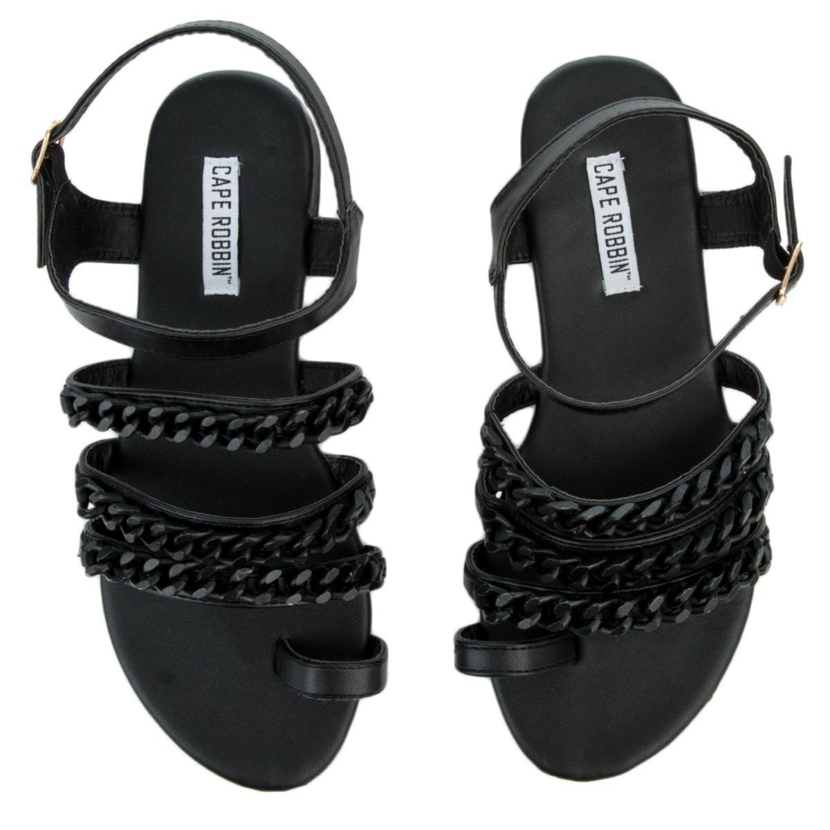 Cape Robbin Cash-4 Black Sandals Black