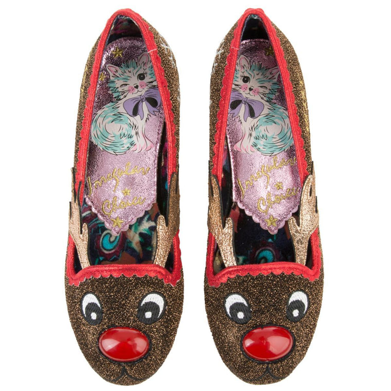 RED NOSE ROO FLATS BROWN/RED