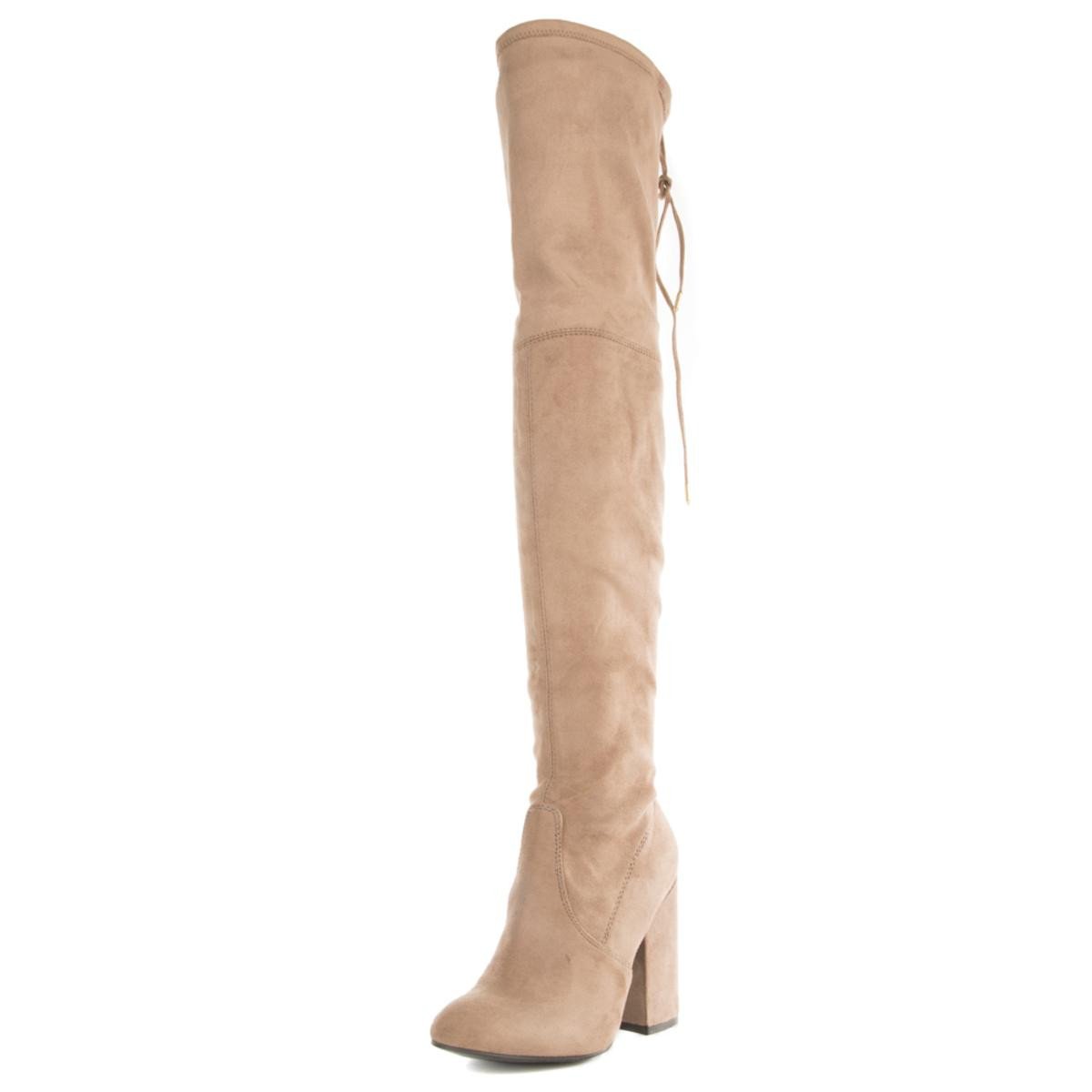 Steve Madden for Women: Norri Taupe Thigh High Heeled Boots