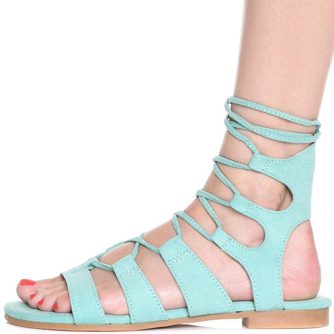 Emily-25 Lace-Up Sandal Green