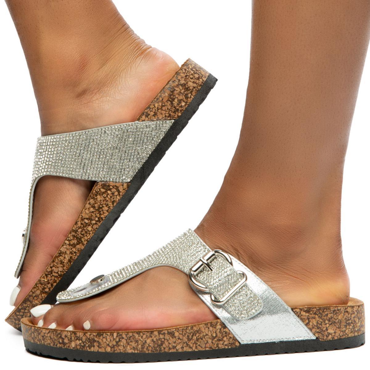 Berk-04 Rhinestone Sandals