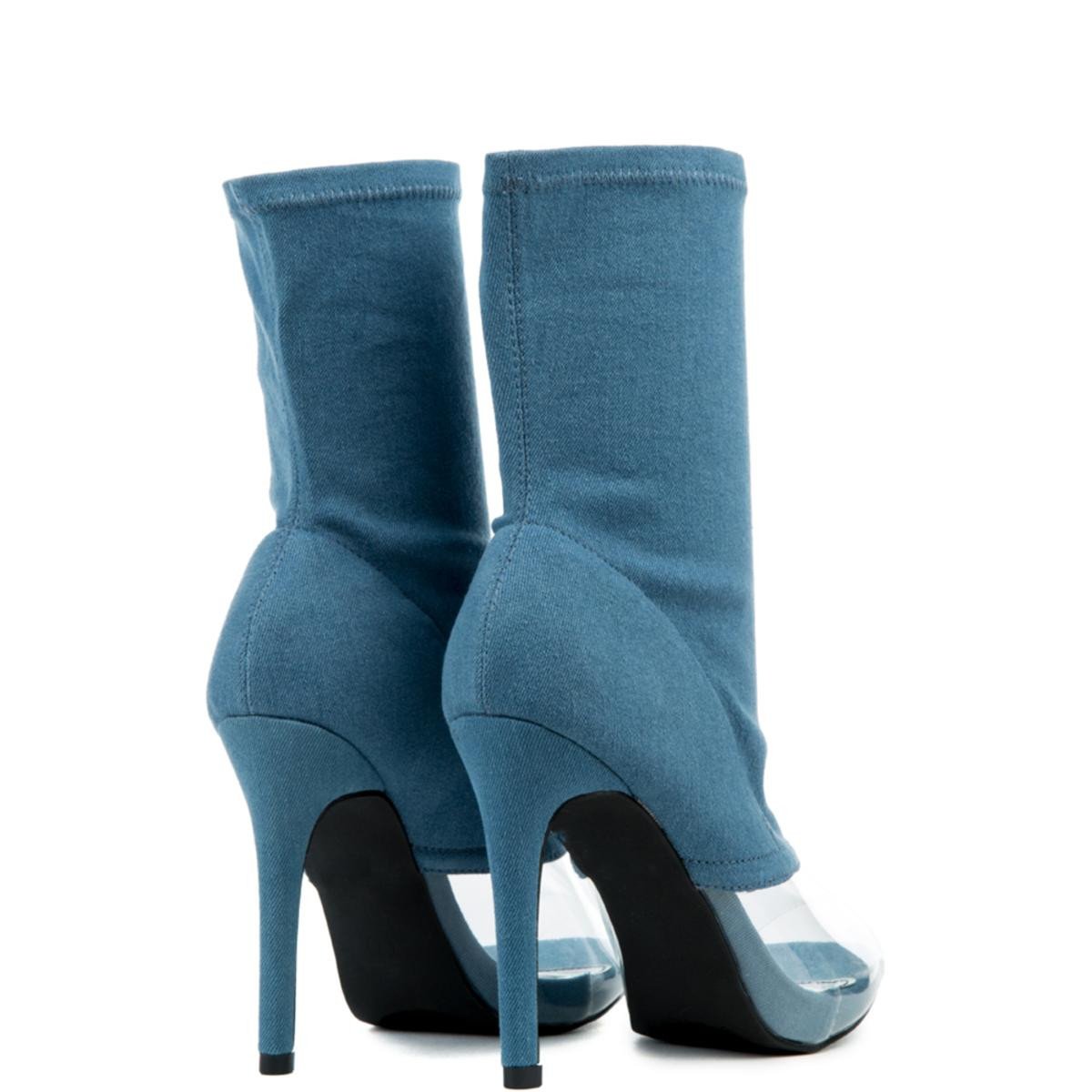Cape Robbin Lola-18 Bootie Denim Blue