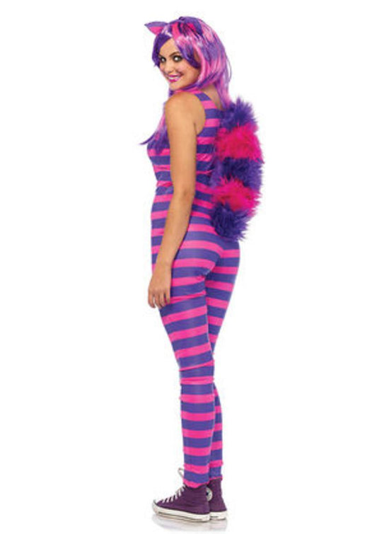 The 2PC. Darling Cheshire, Catsuit w/Furry Tail, Cat Ears in Pink and Purple
