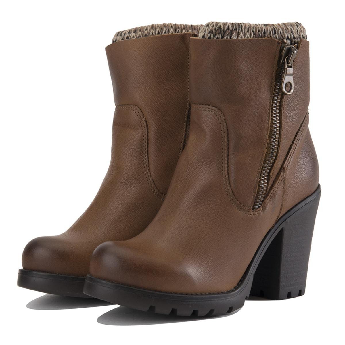 Steve Madden for Women: Sweaterr Cognac Leather Heel Boots