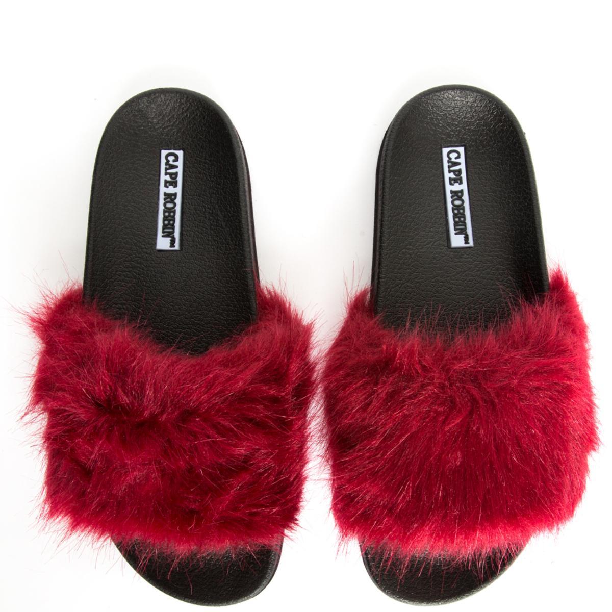 Cape Robbin Moira-5 Wine Fur Slide Wine