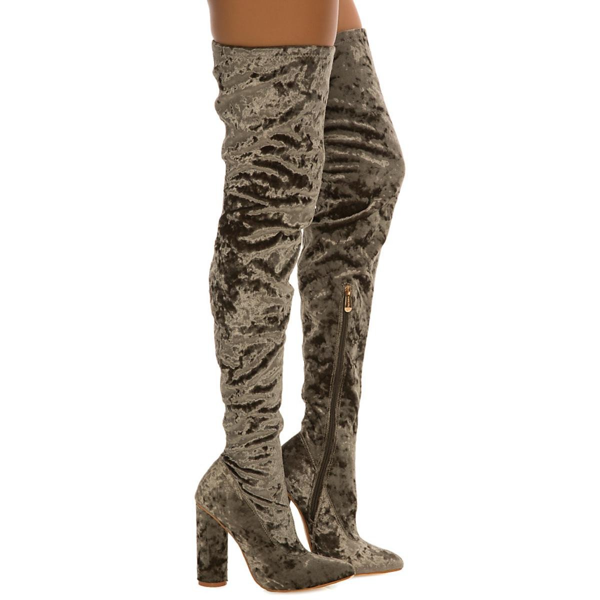 Paw-27 Thigh-High Boot Olive