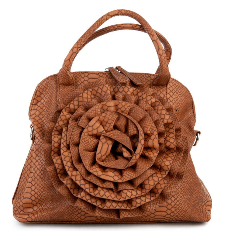 Classy Rose Handbag  Brown