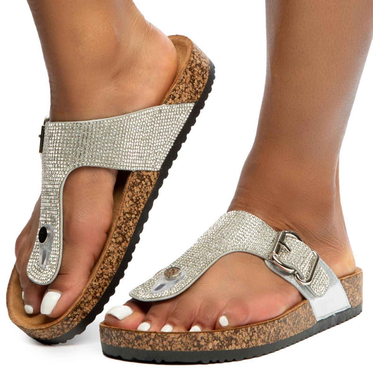 Berk-04 Rhinestone Sandals