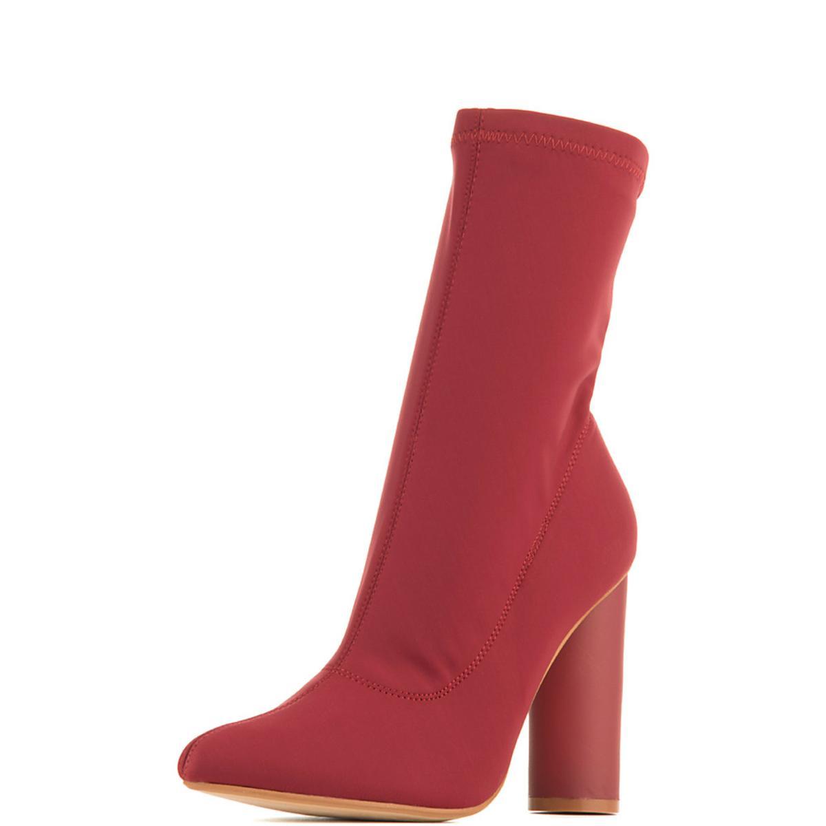 Paw-1 mid calf High Heel Boot Burgundy