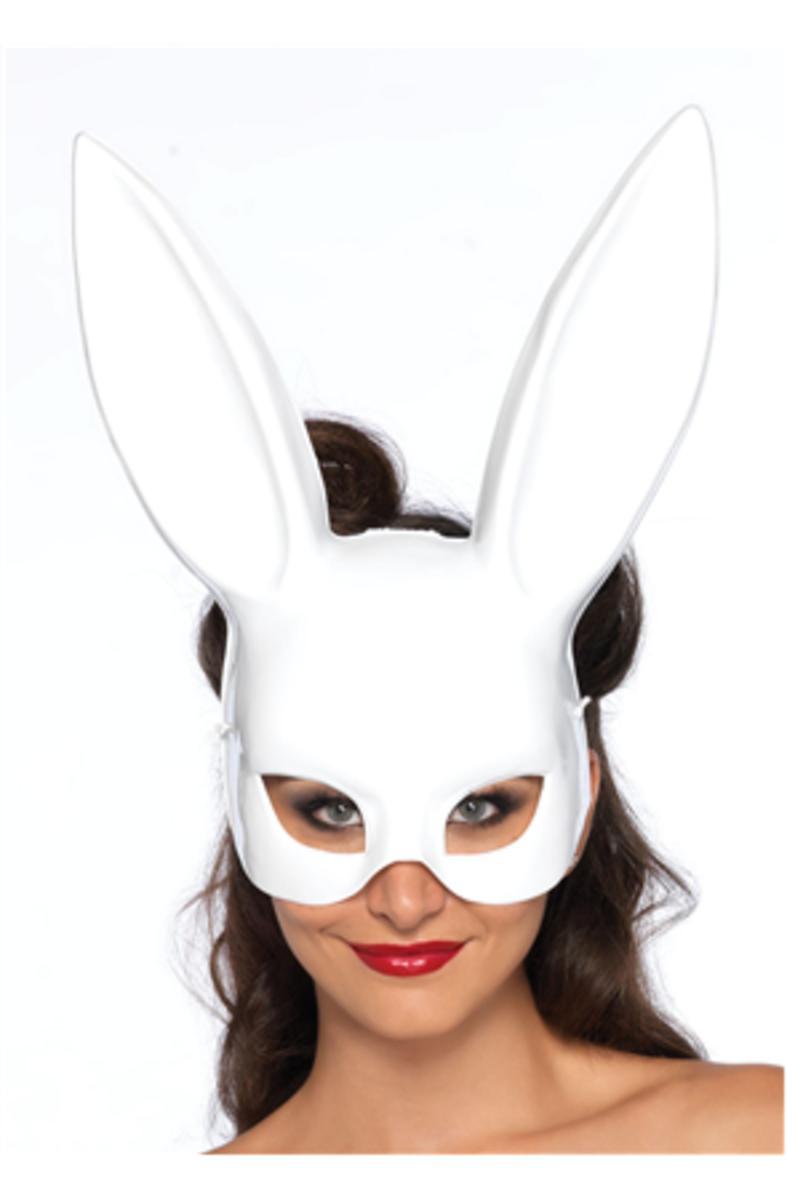 Bondage bunny mask (6 per pack) in WHITE