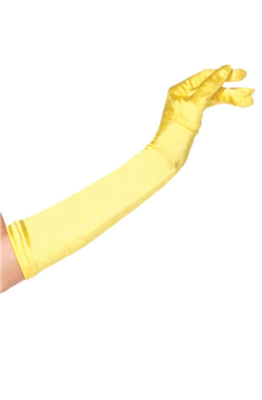 EXTRA LONG SATIN GLOVES in YELLOW
