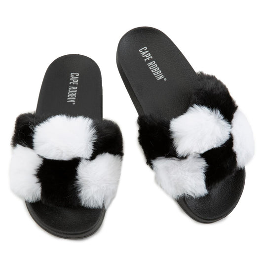 Blocks Fur Sandals