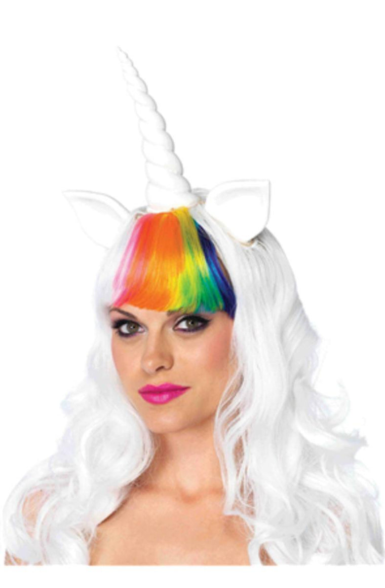 The 2PC. Unicorn Kit, Unicorn Wig w/Adjustable Elastic Strap, Rainbow Tail in Multi-color