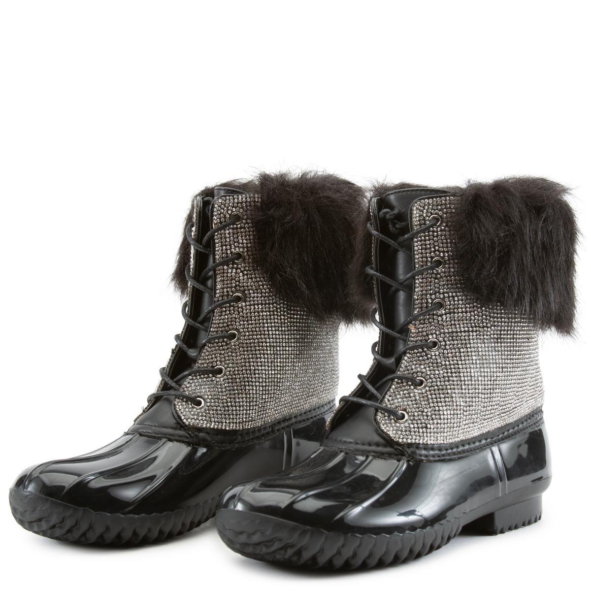 Diamonte Fur Duck Boots