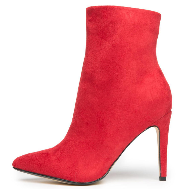 Chinese Laundry Song Bird Micro Suede Red Heeled Booties