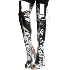 Connie-40 High Heel Boot Silver