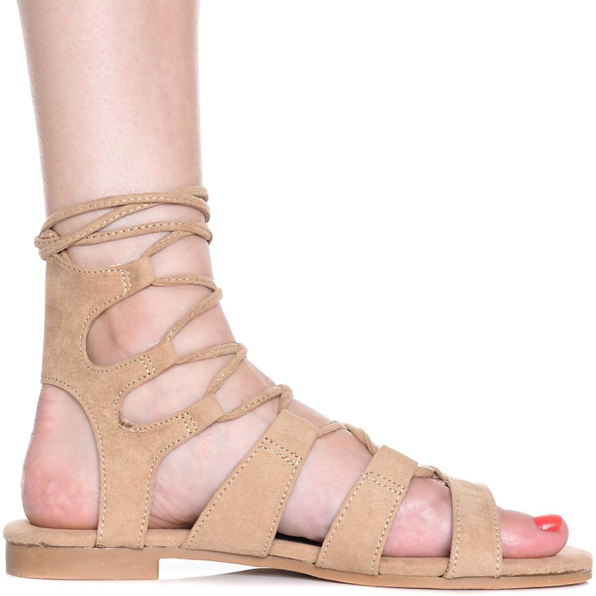 Emily-25 Lace-Up Sandal Khaki